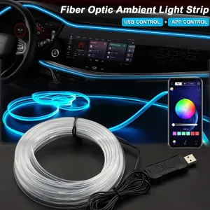 1/2/3/4/5M RGB Car Interior Ambient LED Light Strip.