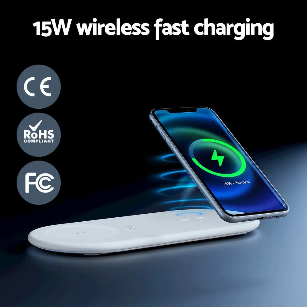 15W Wireless Fast Charger, RGB Light, Bluetooth Speaker - Devanti