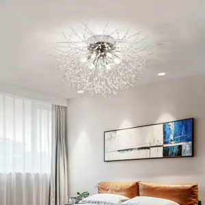 Modern Mid-Century Sputnik Flush Mount Ceiling Light with Elegant Design and Brass Finish