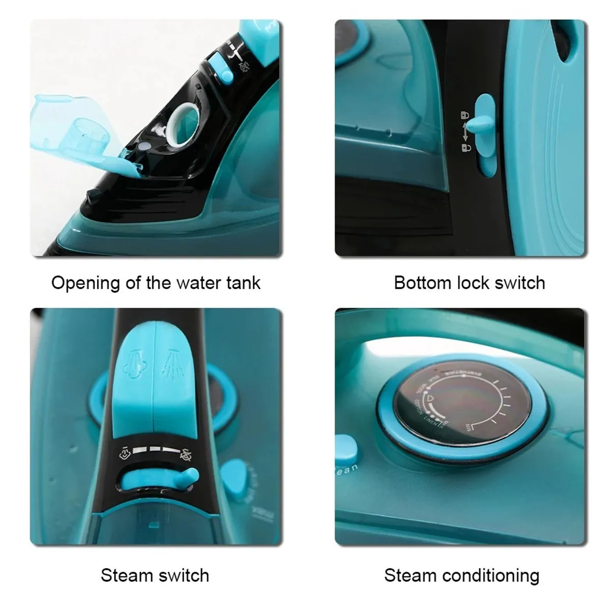 2400W Steam Iron 5 Speed Adjust Cordless Wireless Charging Portable Clothes Ironing Steamer Portable Ceramic Soleplate EU Plug