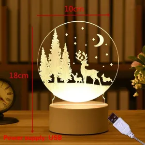 3D LED Night Light Table Bedside Lamp Romantic Heart Bear Light Home Decoration Gift Box