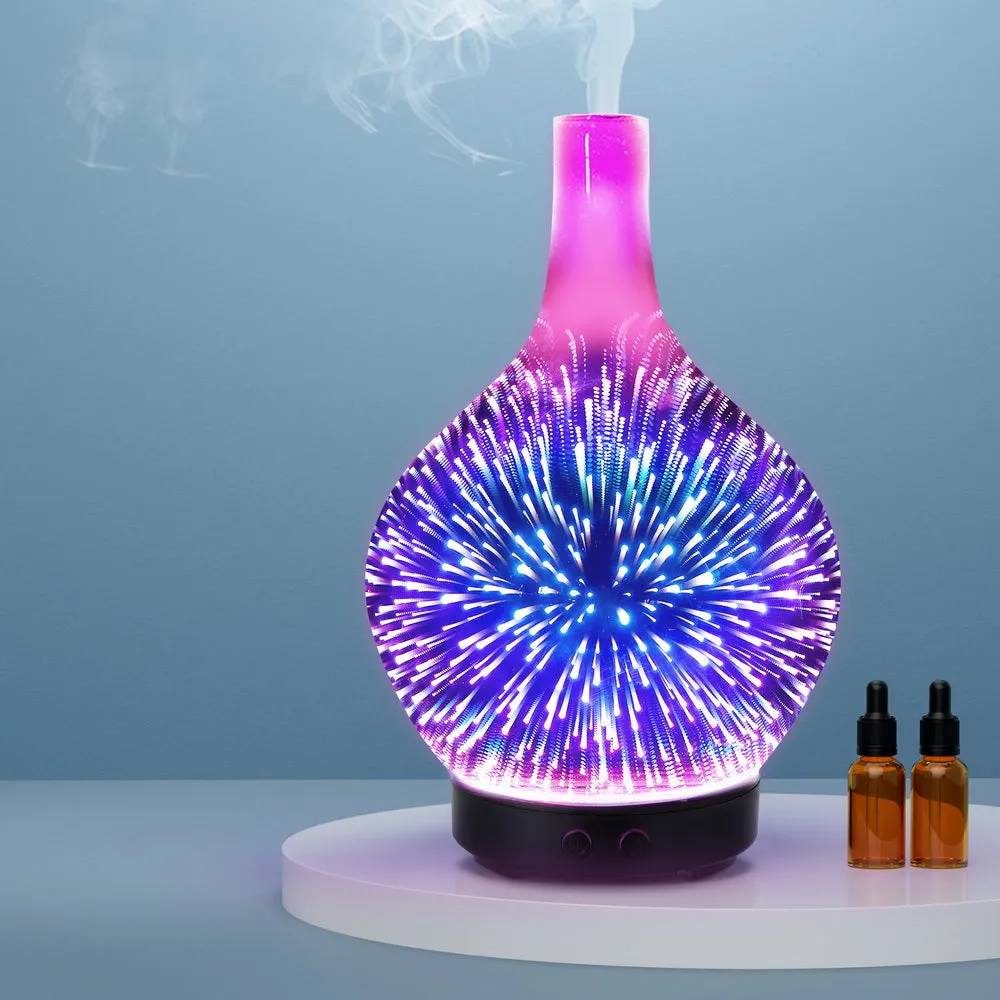 3D Light Aroma Diffuser Humidifier 100ml Ultrasonic - Devanti