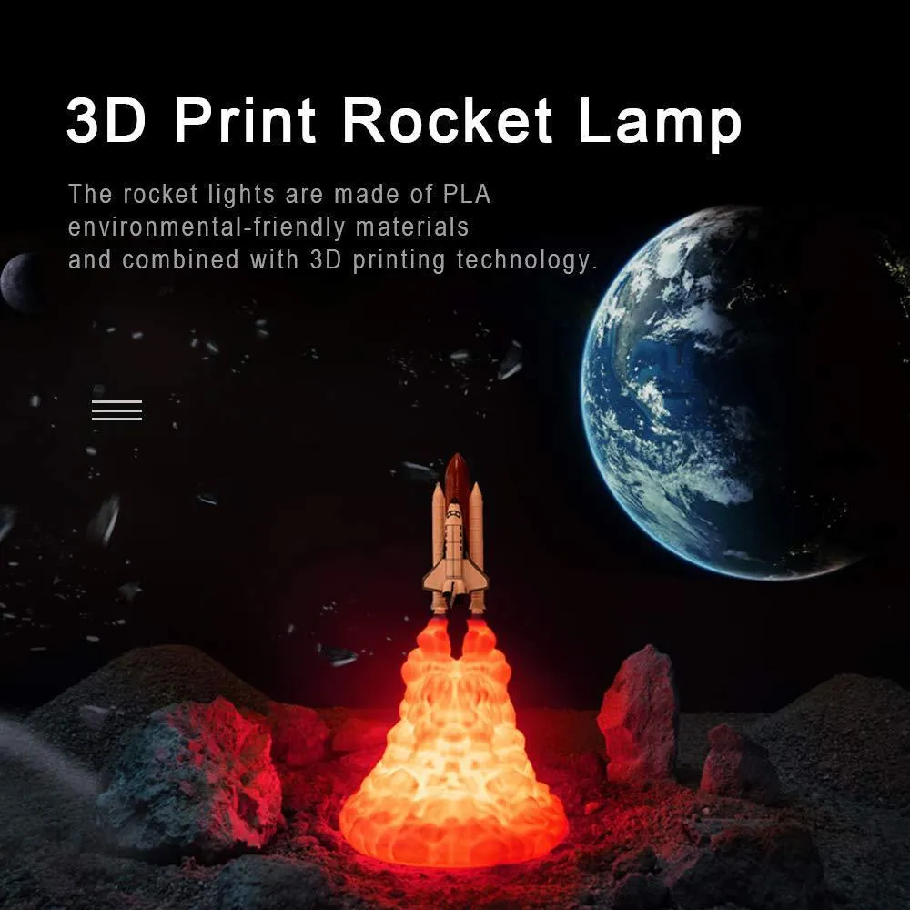 3D Printing Rocket Light Saturn Creative Product Decoration Led Night Light