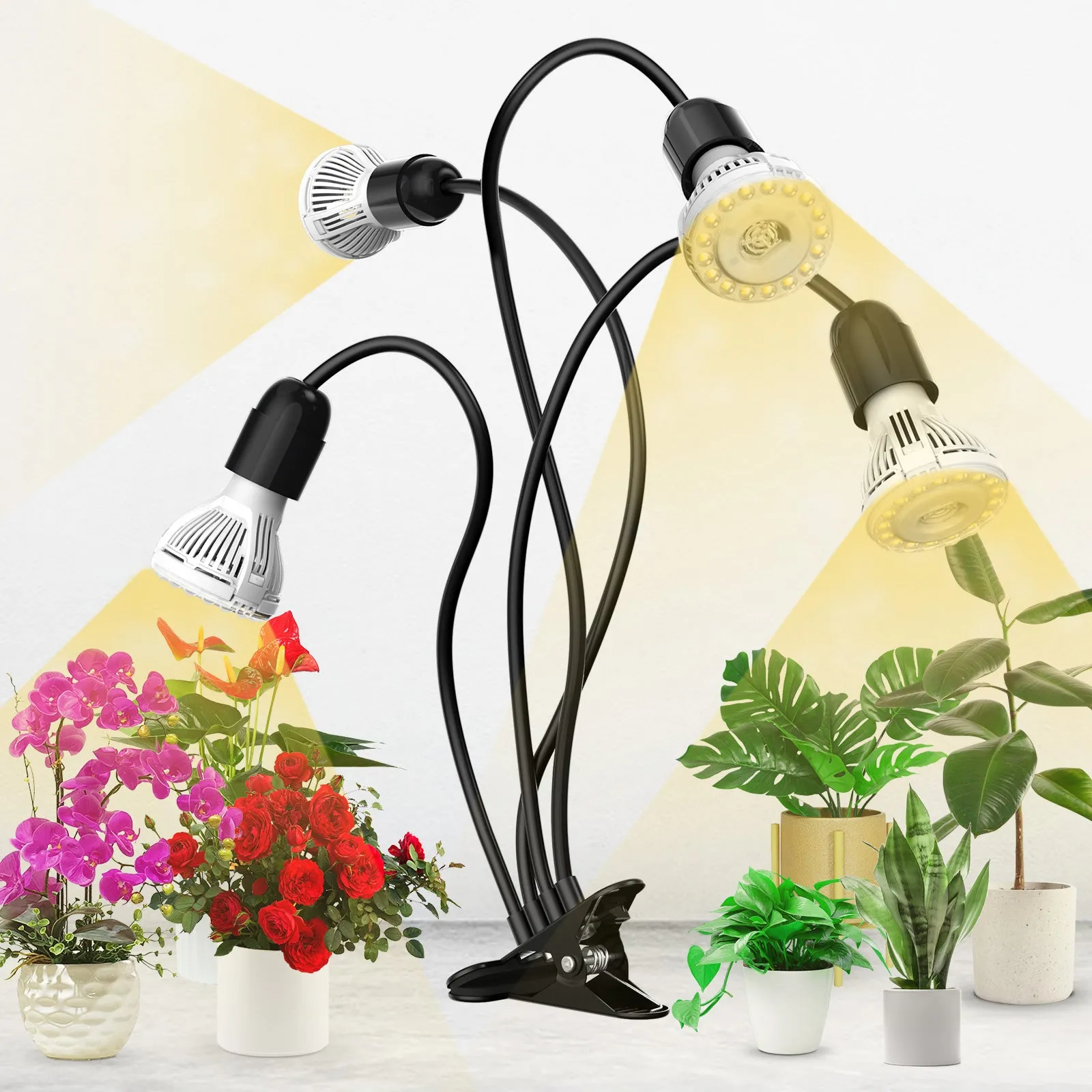 40W Adjustable 4-Head Clip-on LED Grow Light (US/CA ONLY)