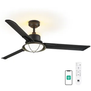 52" Orison Large Ceiling Fan with Light, Backlit Ambient Light with Remote/APP Control