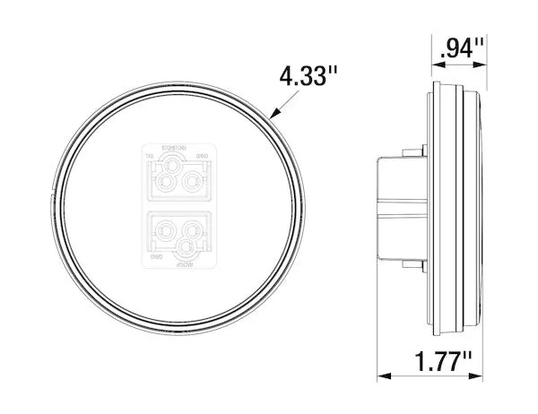 5624131 - 4 INCH ROUND COMBINATION STOP/TURN/TAIL & BACKUP LIGHT KIT