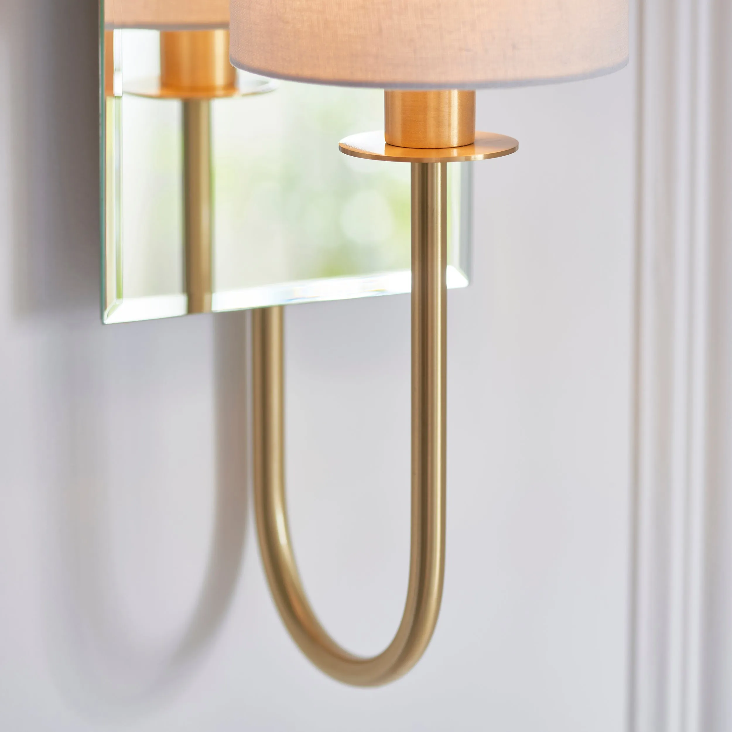 Amos Hades Wall Light Satin Brass with Shade