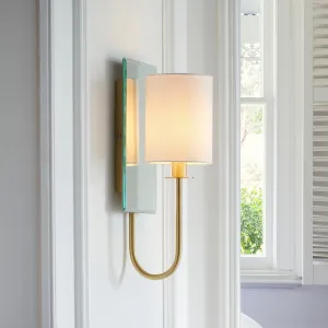 Amos Hades Wall Light Satin Brass with Shade