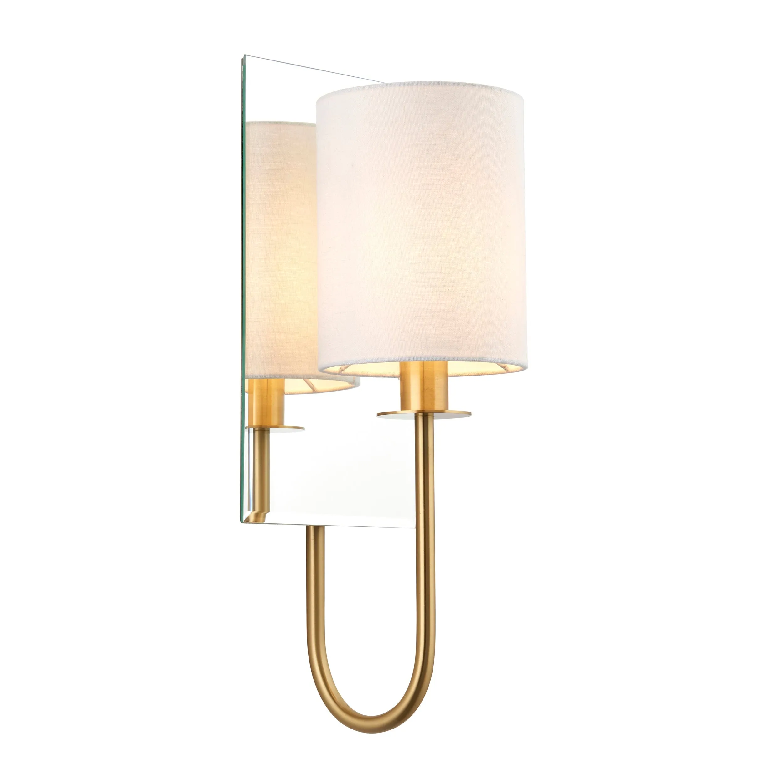 Amos Hades Wall Light Satin Brass with Shade