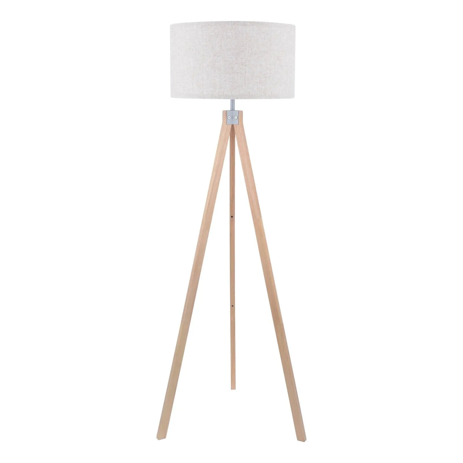 Armitage Tripod Floor Lamp Dark/Light Wood With Shade E27