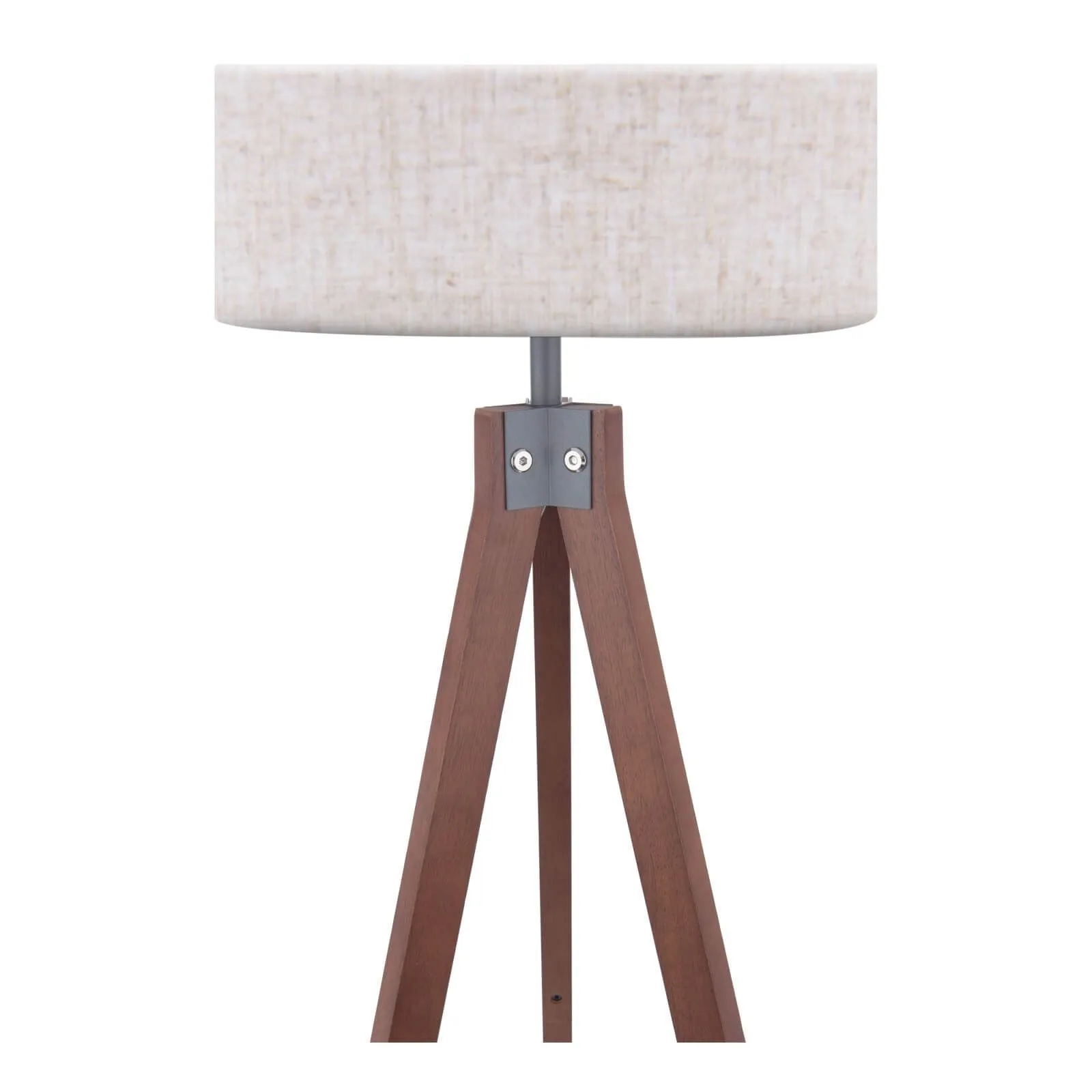 Armitage Tripod Floor Lamp Dark/Light Wood With Shade E27