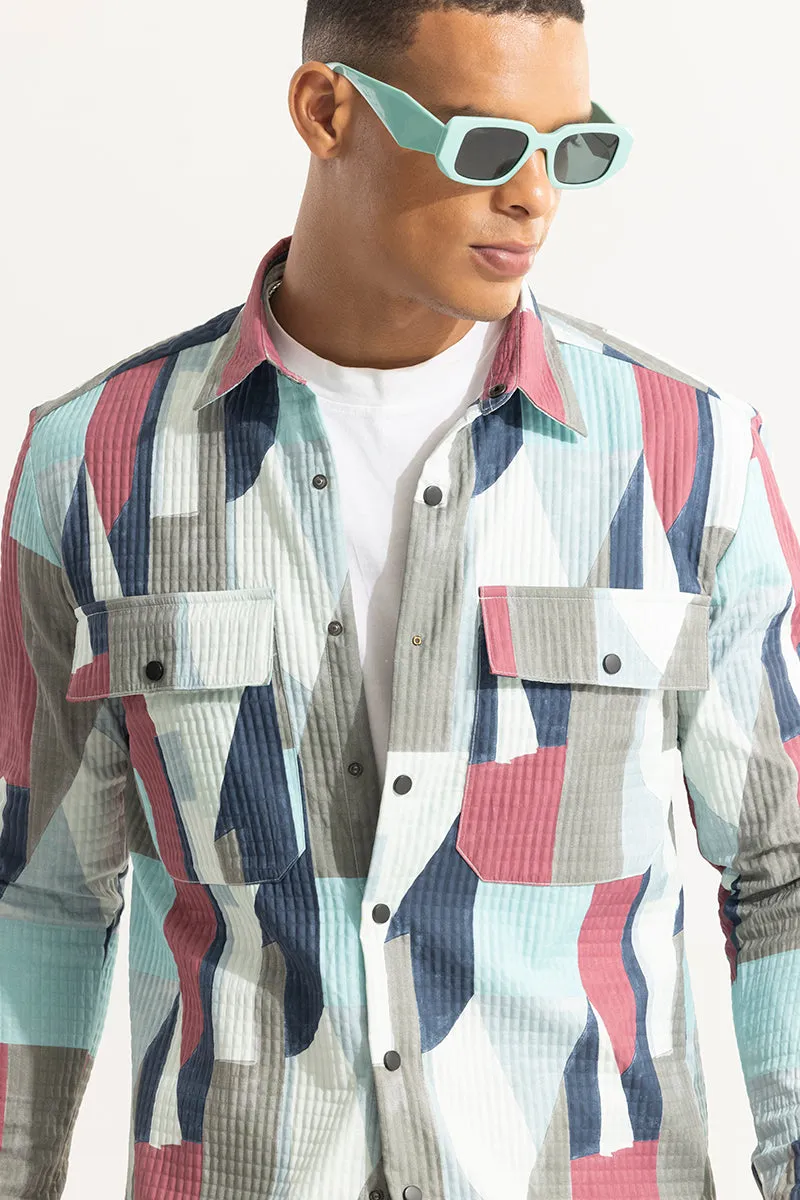 Artistic Contrast Pink Overshirt