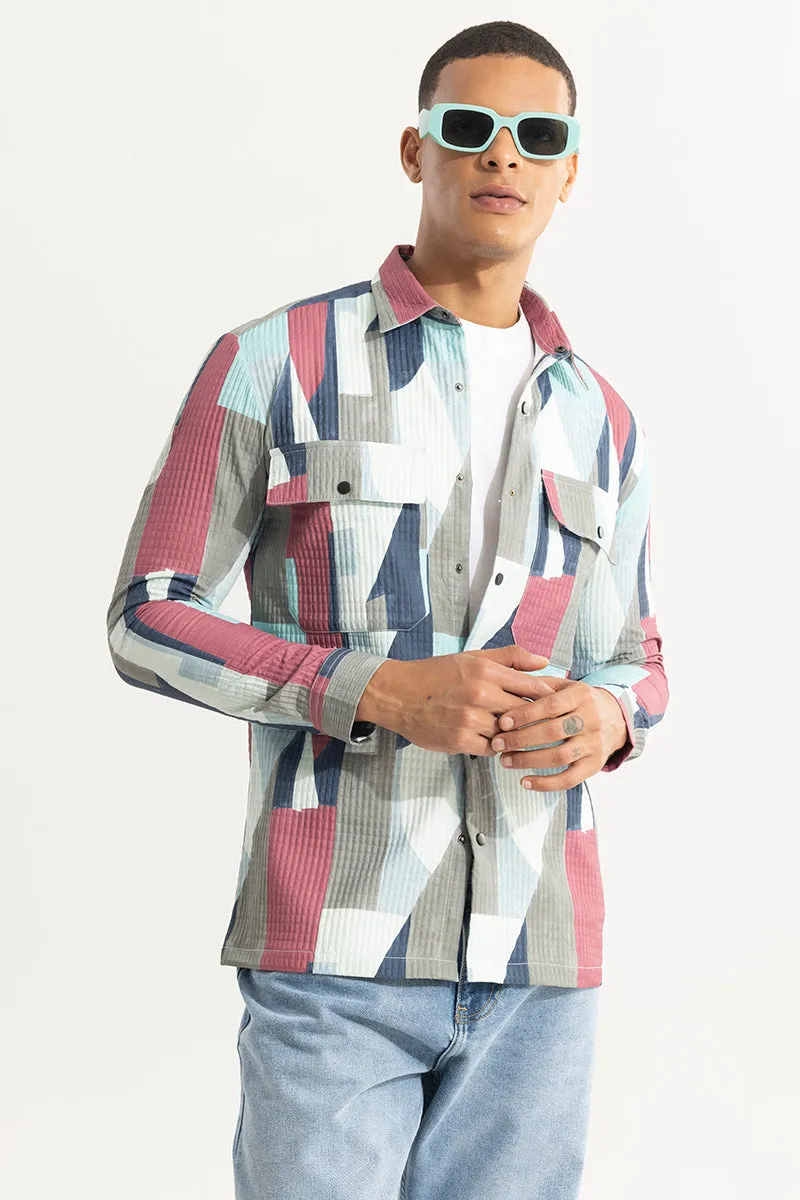 Artistic Contrast Pink Overshirt