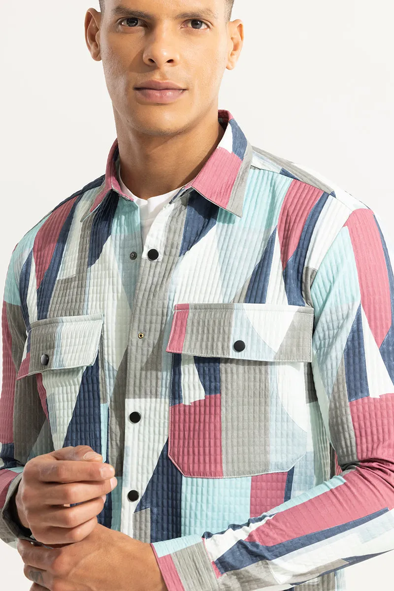 Artistic Contrast Pink Overshirt