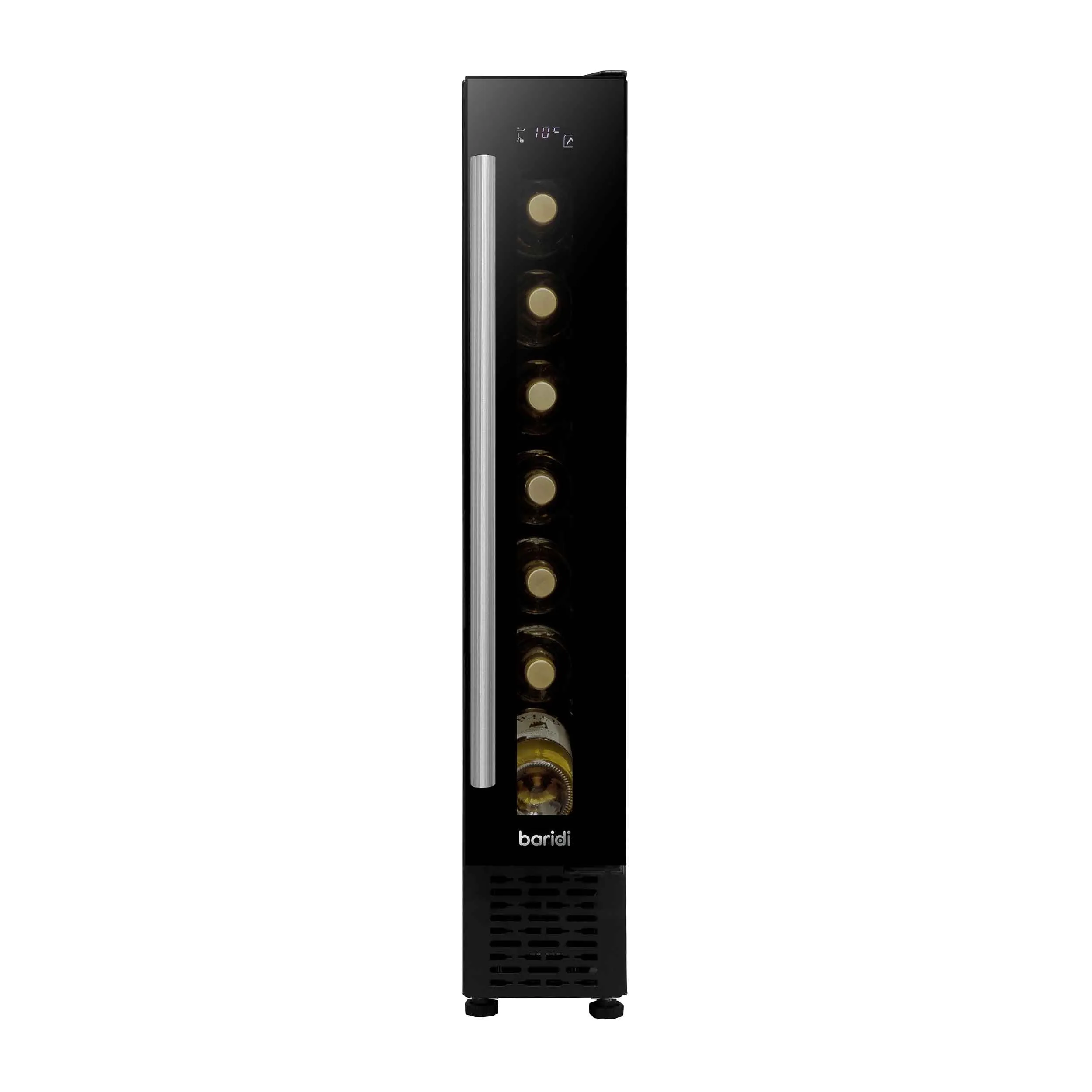 Baridi 7 Bottle 15cm Slim Wine Cooler with Digital Touch Screen Controls, Black - DH76