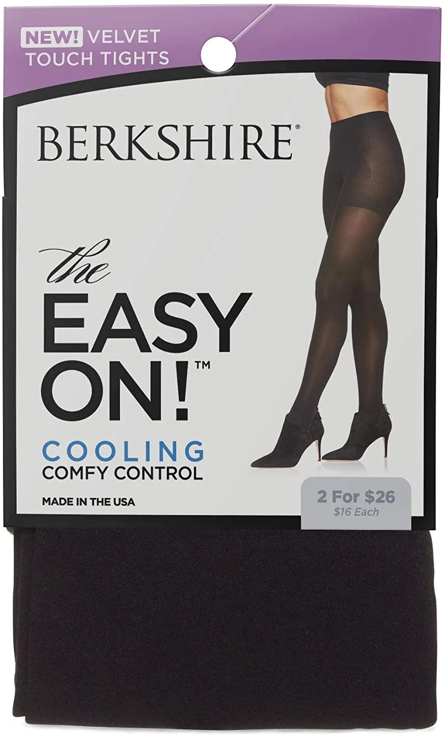 Berkshire Women's Velvet Touch Cooling Control Top Tights, S, Black