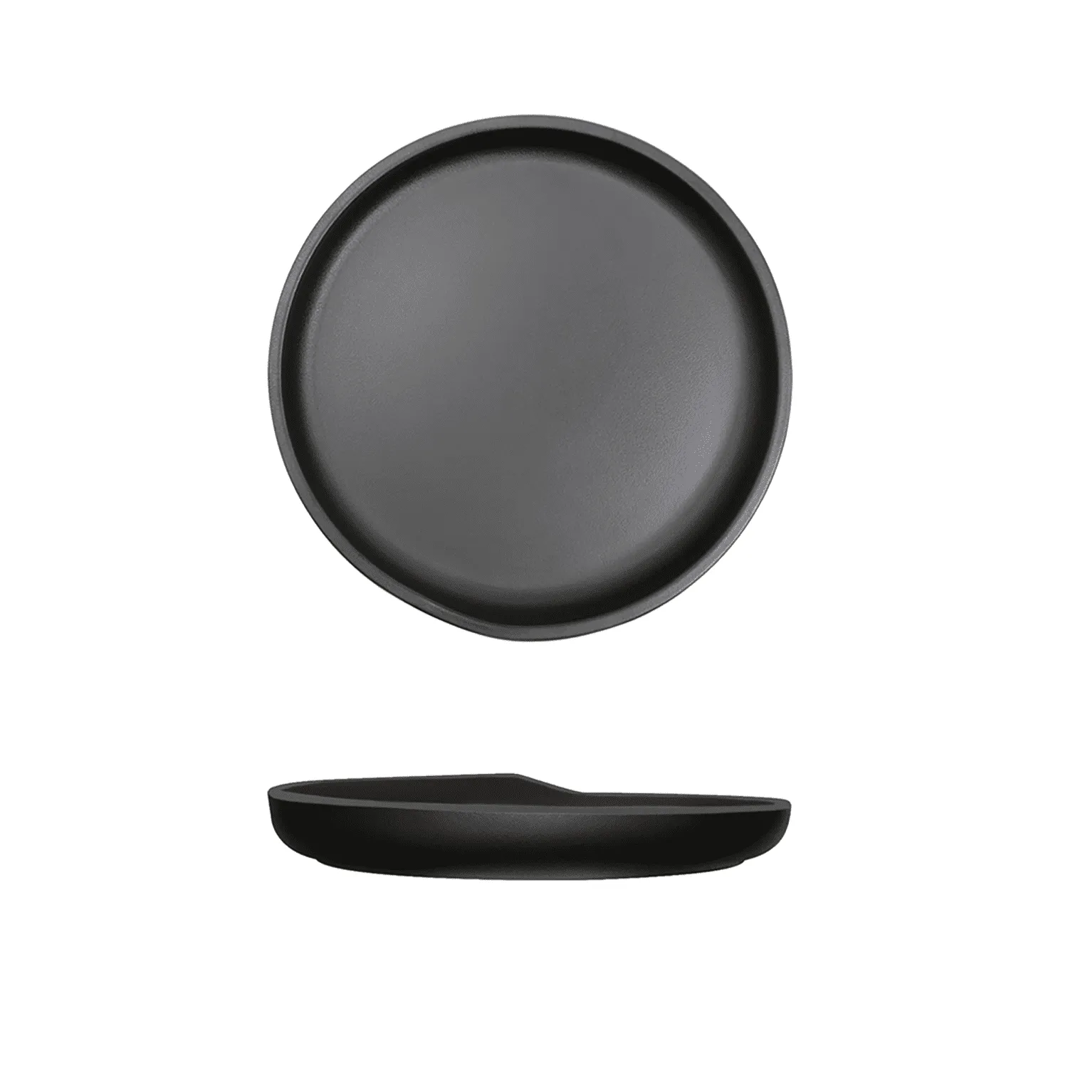 Black Copenhagen Round Melamine Plate 17cm - Pack 6