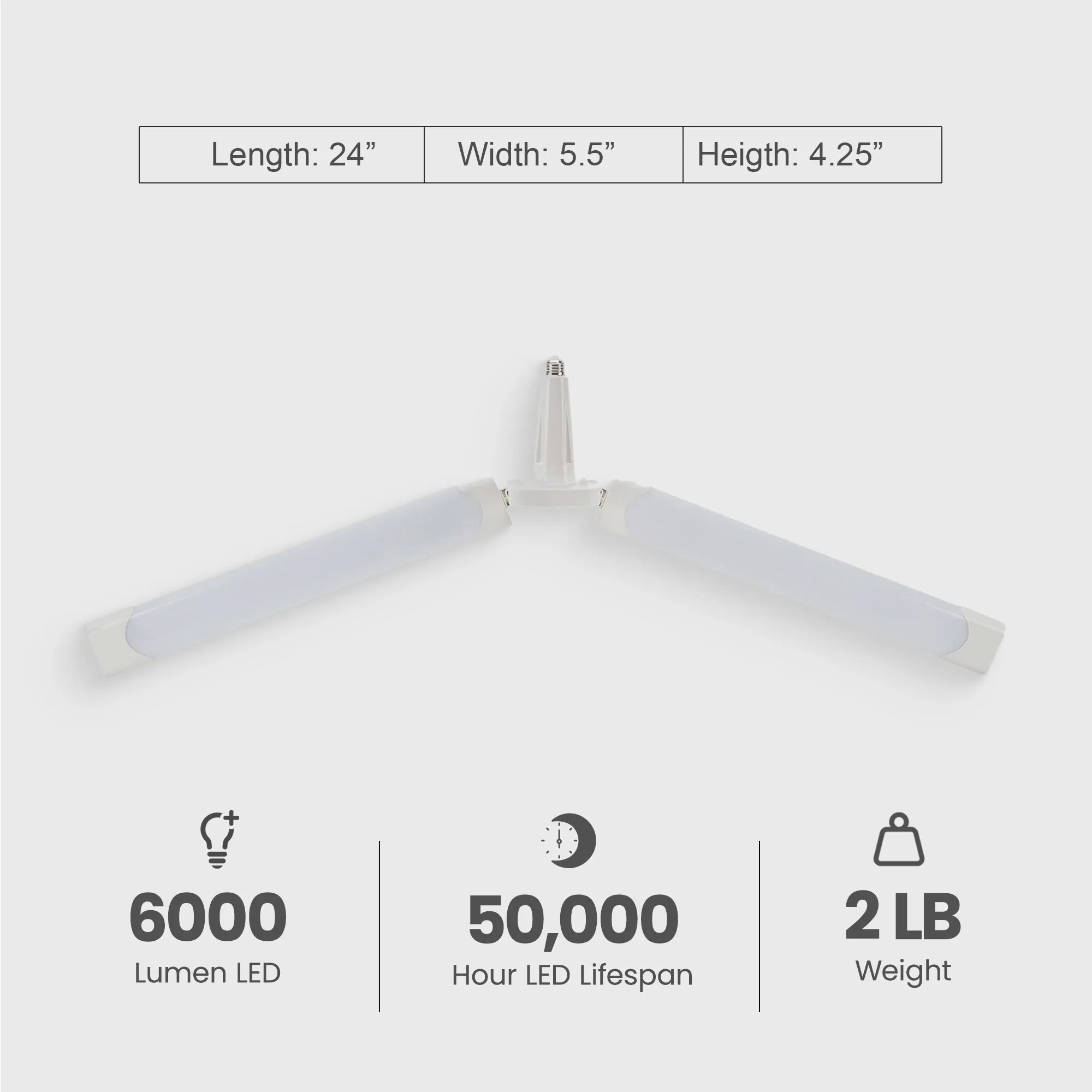 BRIGHTLIVING 6,000 Lumen LED Deformable Shop Light with Rotatable Mechanism