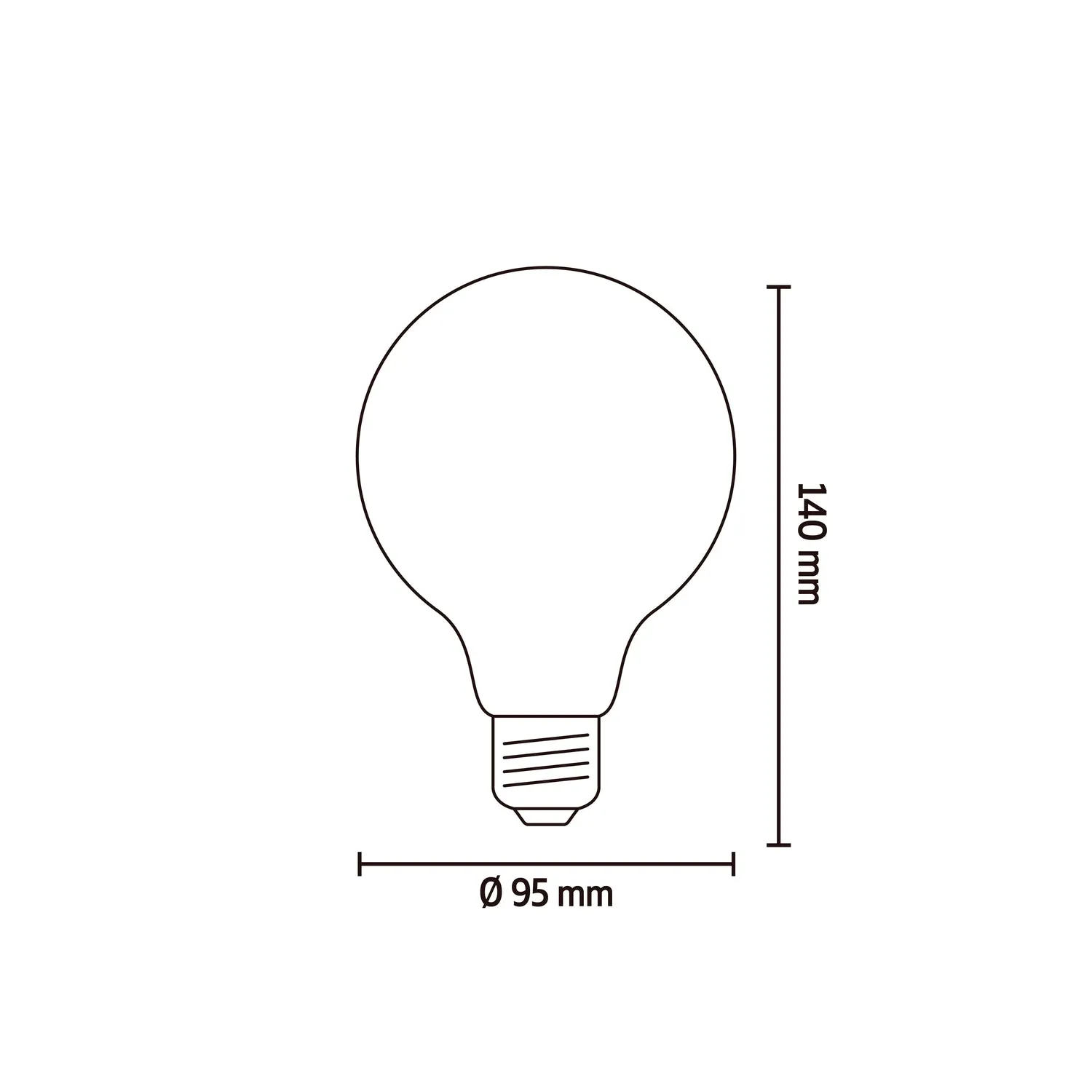 Calex Spiral Filament LED Lamp - E27 - G95 - Natural - 4W - Dimmable