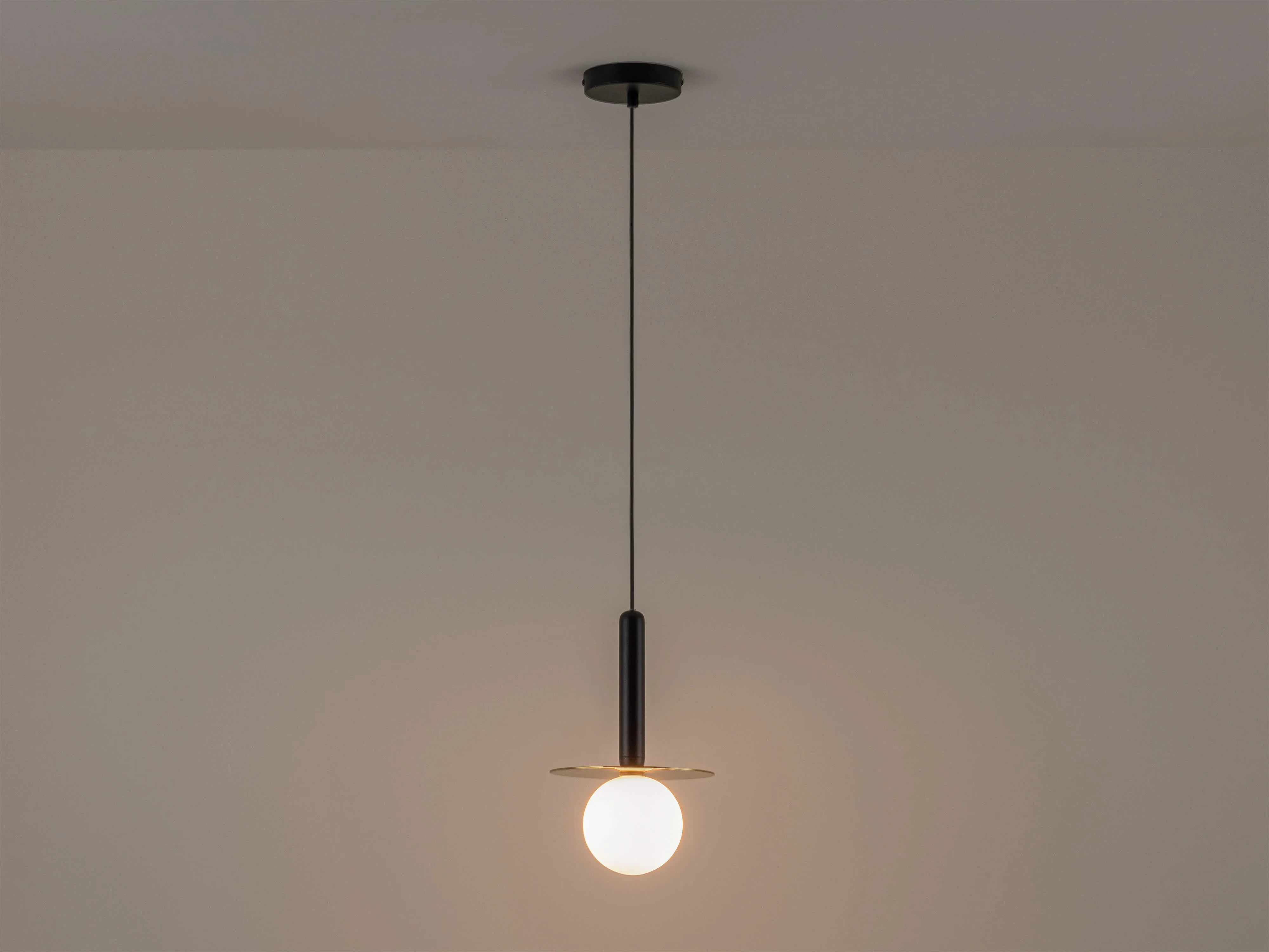 Charcoal grey plate pendant light