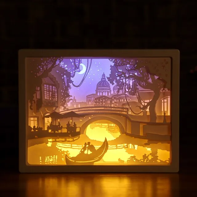 Creative 3D Paper Box LED Night Lamp