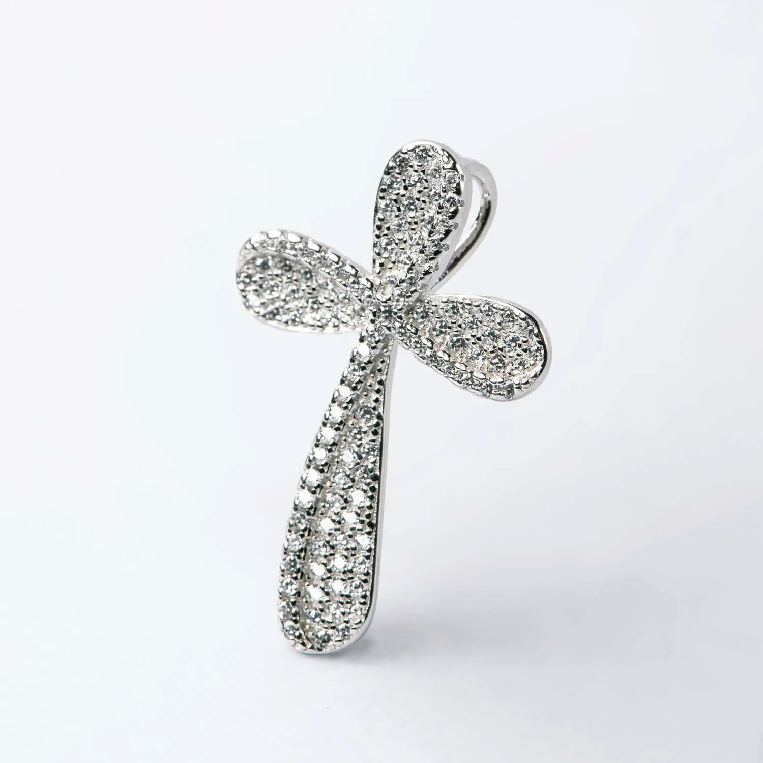 CROSS PENDANT - SILVER AND ZIRCONIA