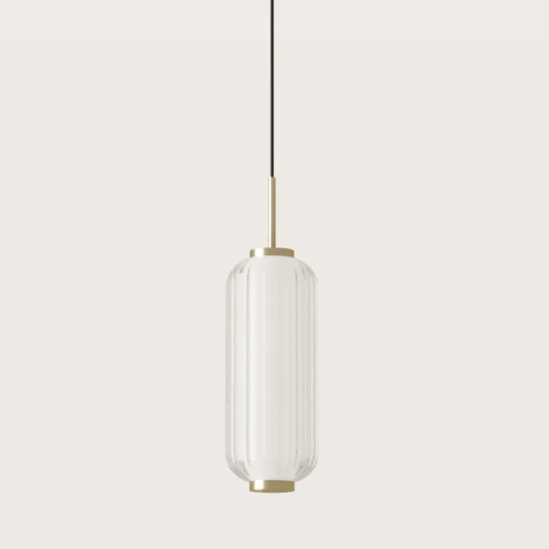 Elegant Oblong Striped Glass Pendant