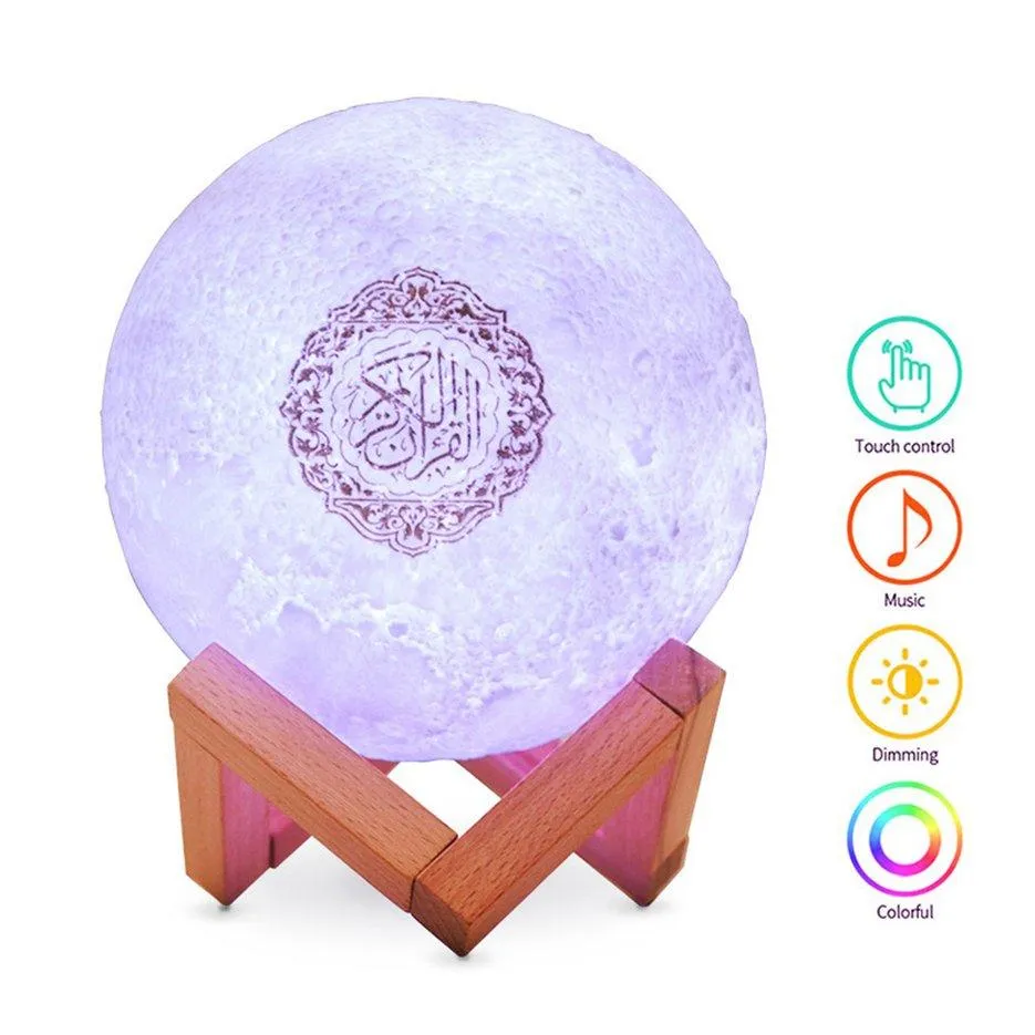 FTE Wireless Speaker Usb Charging 3D LED Globe Moonlight With Wooden Frame Home Decoration Desktop Decoration