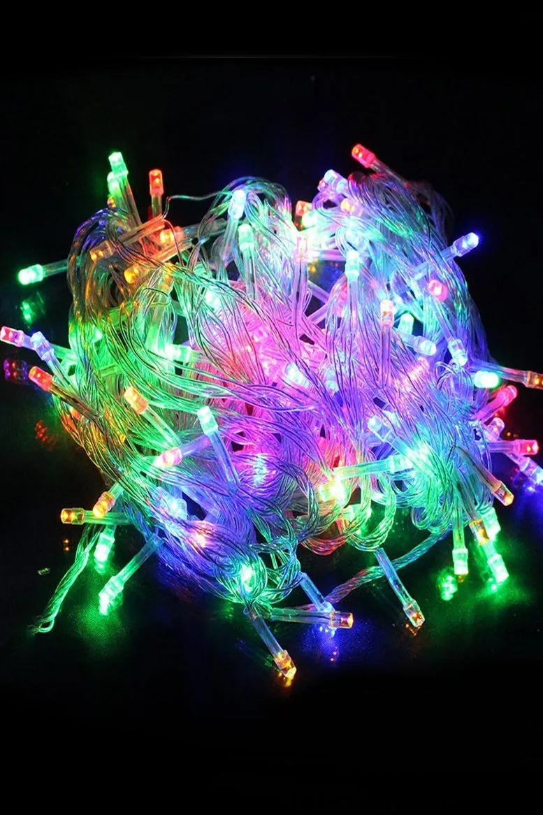 Indoor/Outdoor 100 LED String Lights with Flexible Clear Wire