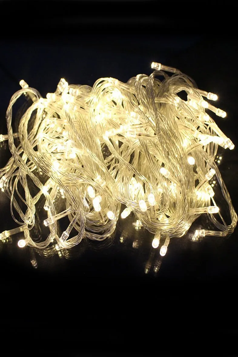 Indoor/Outdoor 100 LED String Lights with Flexible Clear Wire