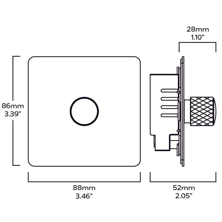 KEPLER 1G Knurled Dimmer Light Switch - Antique Brass