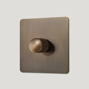 KEPLER 1G Knurled Dimmer Light Switch - Antique Brass