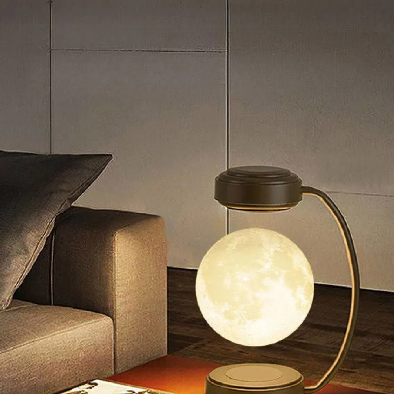 Magnetic Levitating Moon Lamp - Creative Night Light with 3 Color Modes