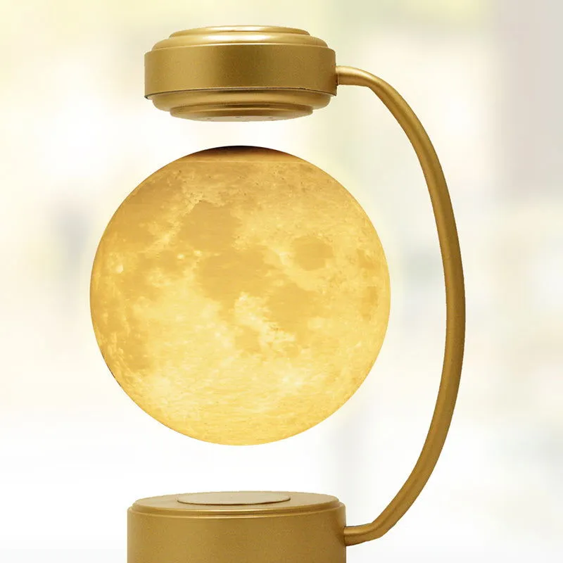 Magnetic Levitating Moon Lamp - Creative Night Light with 3 Color Modes