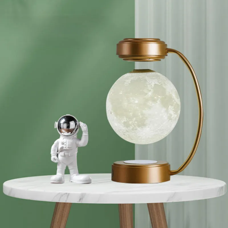 Magnetic Levitating Moon Lamp - Creative Night Light with 3 Color Modes