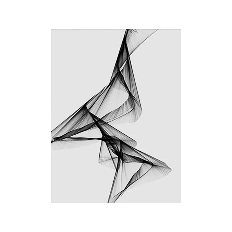 Modern Abstract Minimalist Geometric Flowing Lines Wall Art Fine Art Canvas Prints Black White Pictures For Modern Apartment Living Room Decor