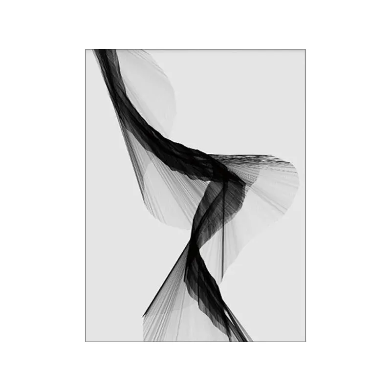 Modern Abstract Minimalist Geometric Flowing Lines Wall Art Fine Art Canvas Prints Black White Pictures For Modern Apartment Living Room Decor