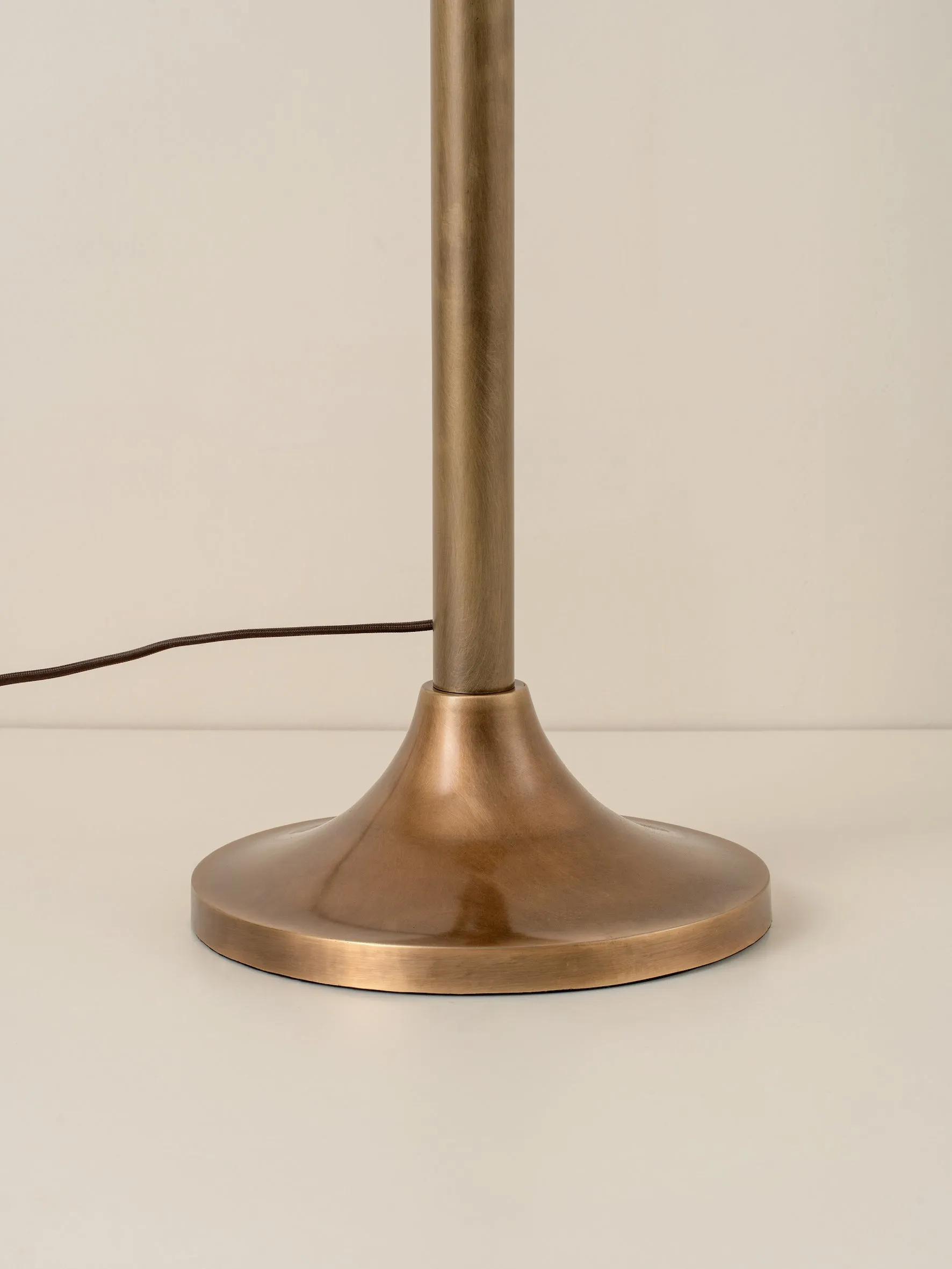 Ottino - aged brass and linen floor lamp