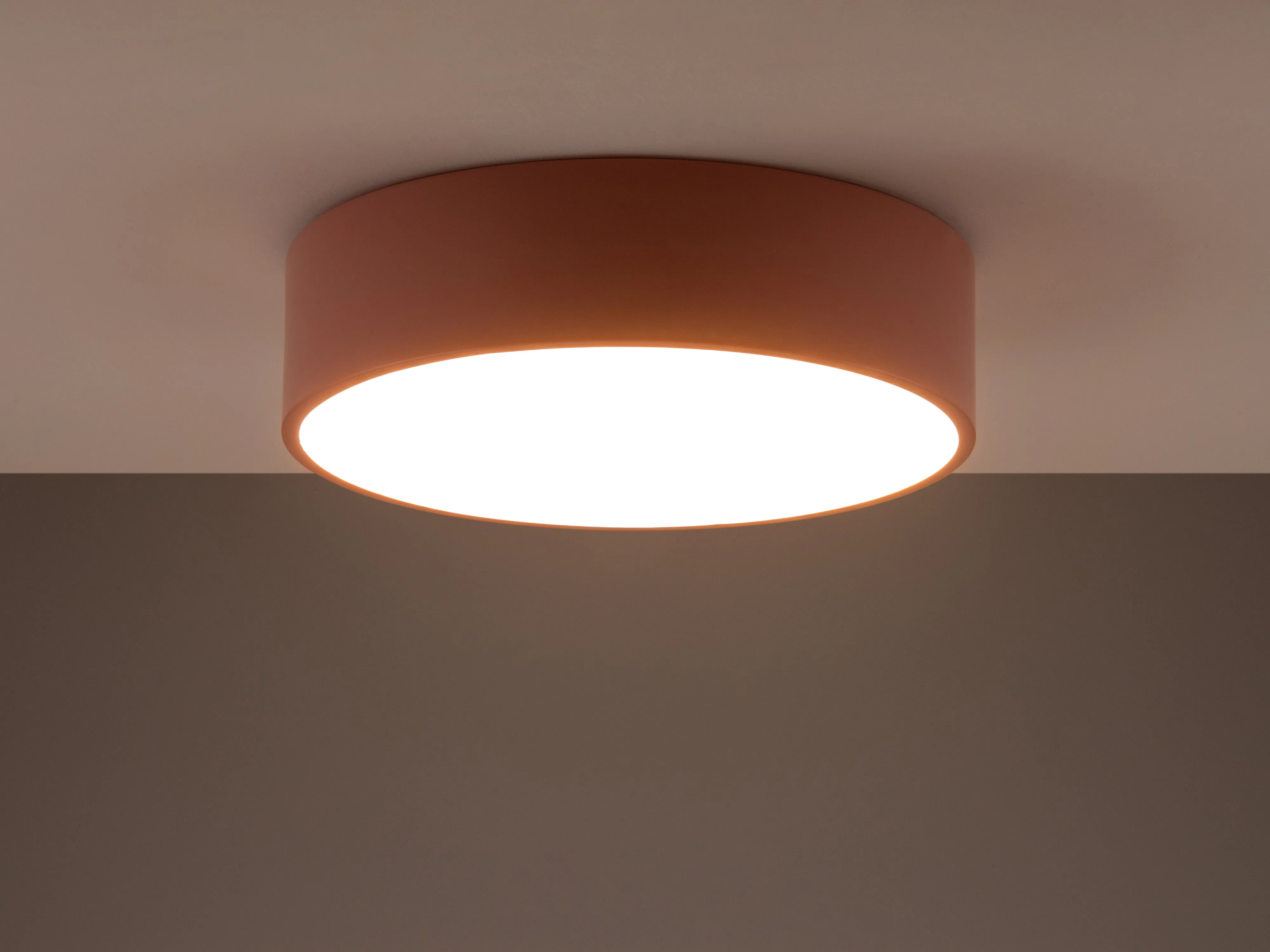 Pink diffuser flush ceiling light