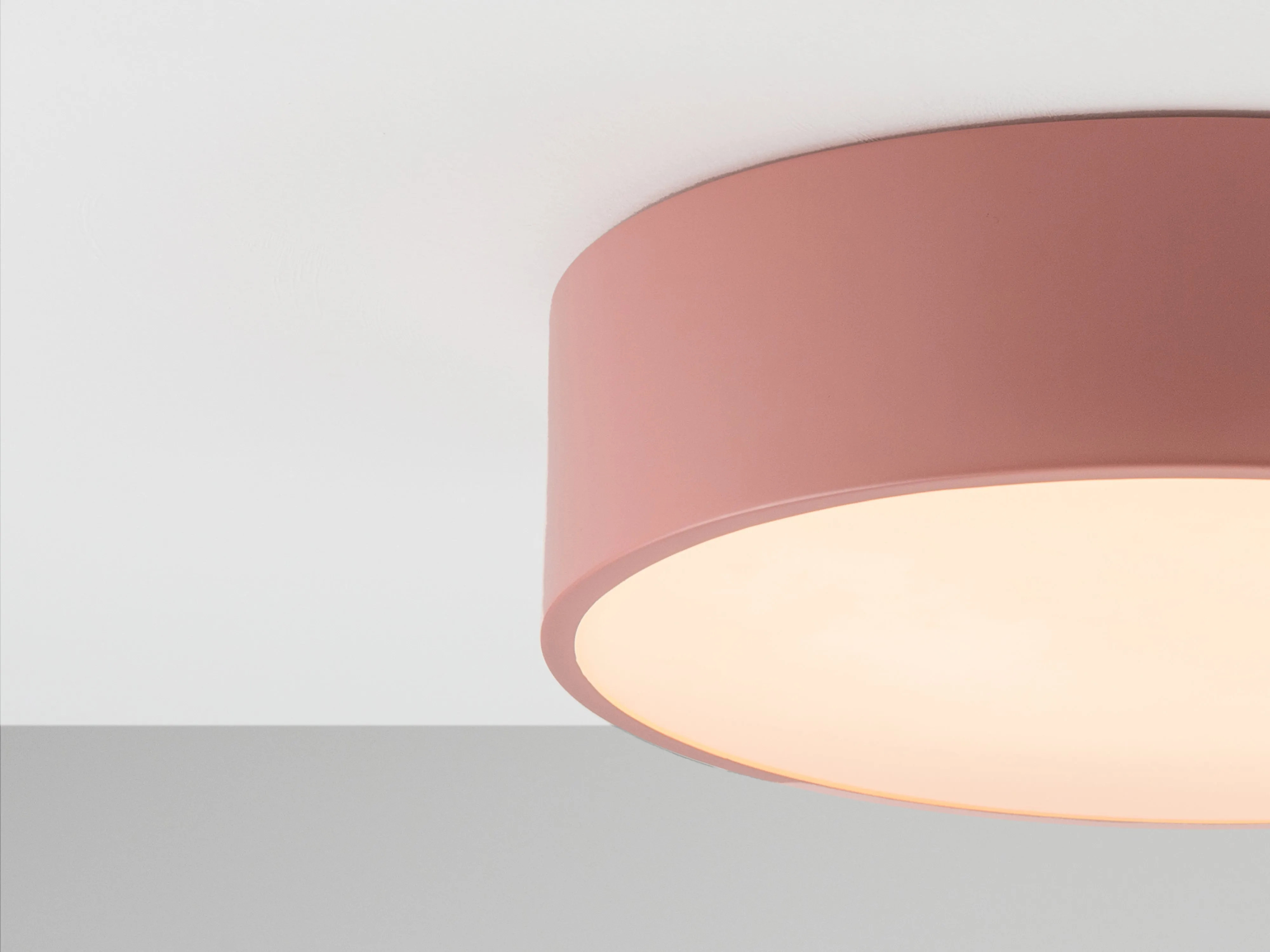 Pink diffuser flush ceiling light