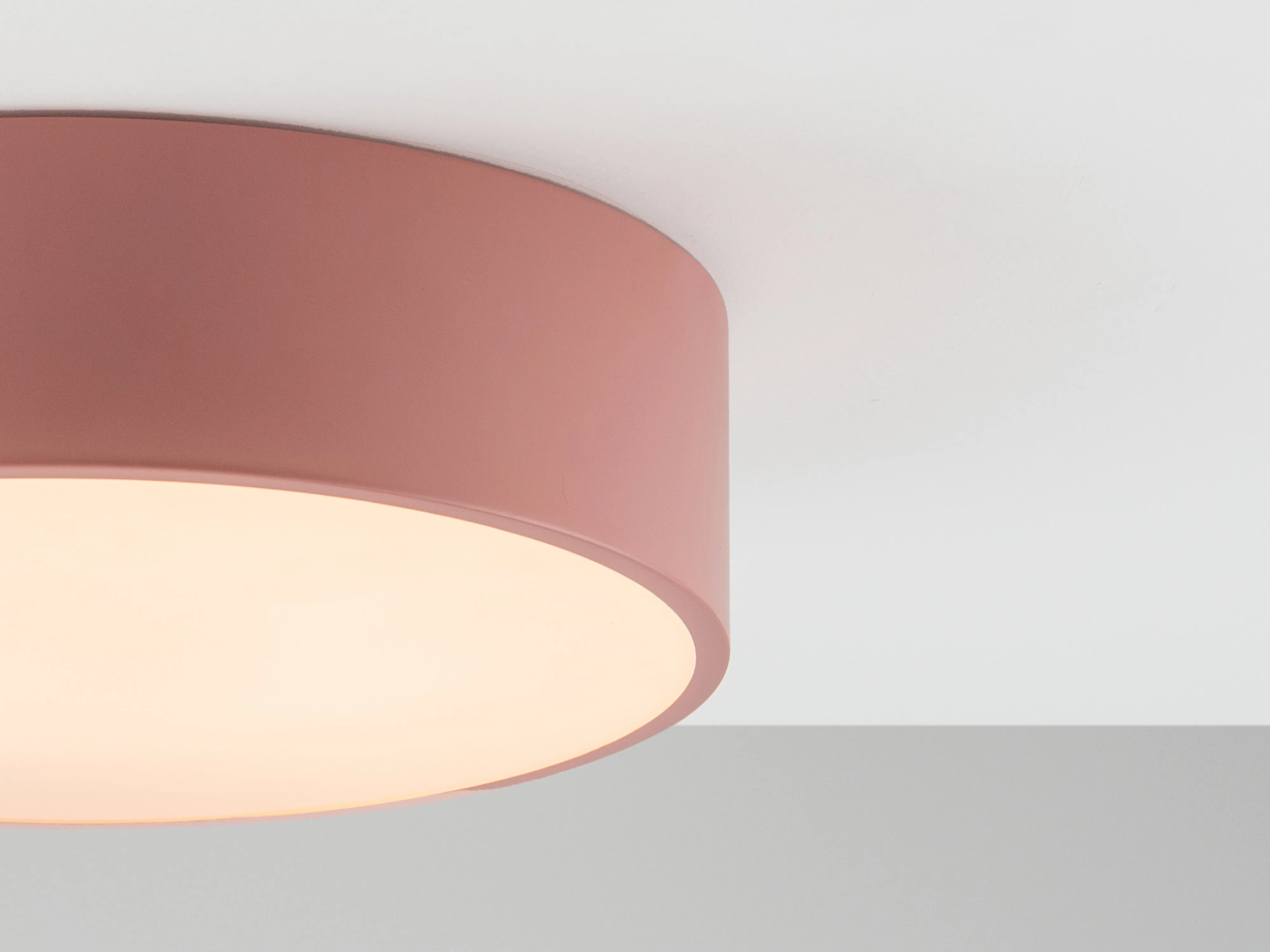 Pink diffuser flush ceiling light