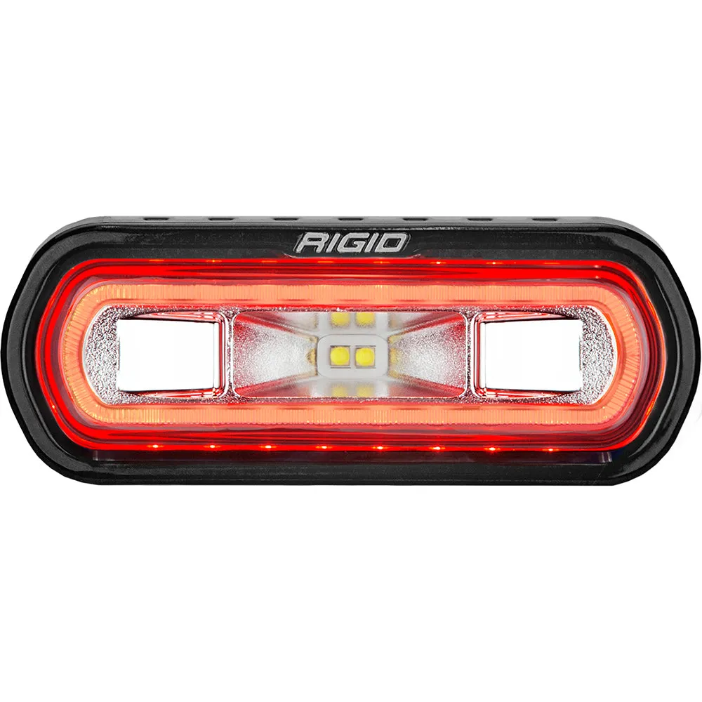 RIGID Industries SR-L Series Marine Spreader Light - Black Surface Mount - White Light w/Red Halo [52102]