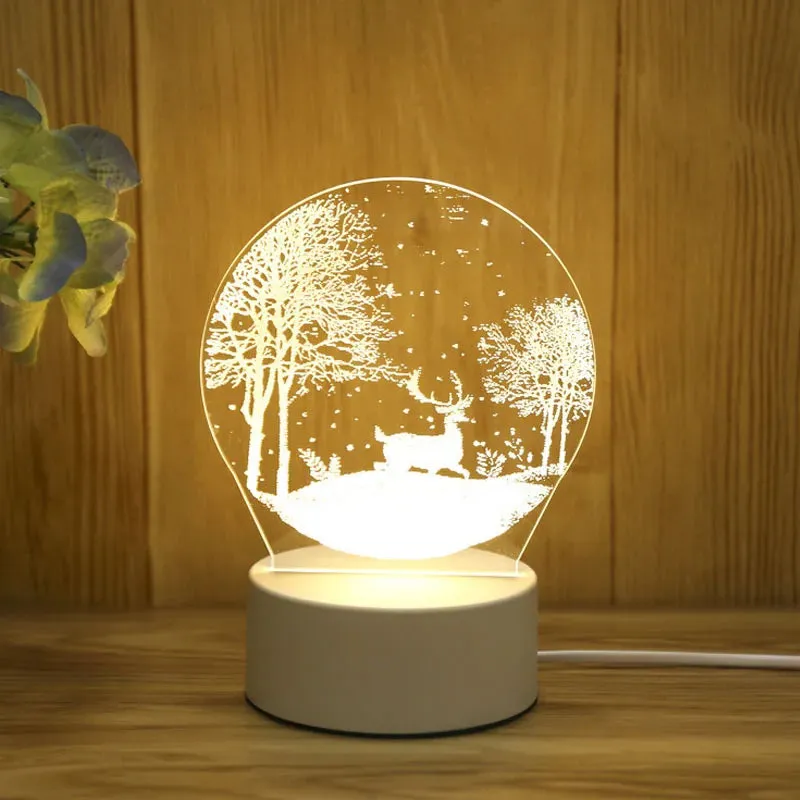 Romantic Love 3D Acrylic Led Bedside Lamp