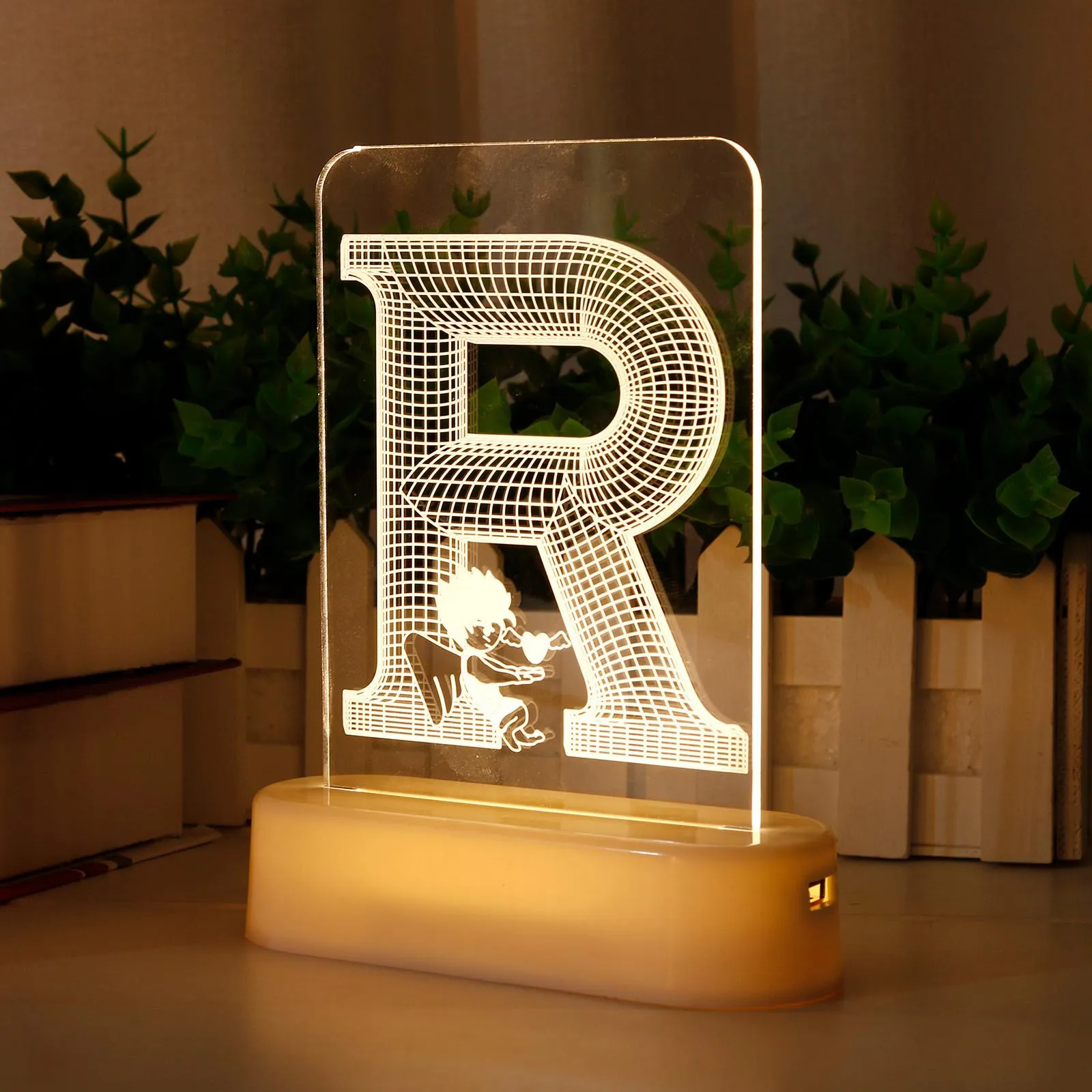 [SA] Letter Modeling Lamp Decoration Valentine's Day Decoration 3D Night Light