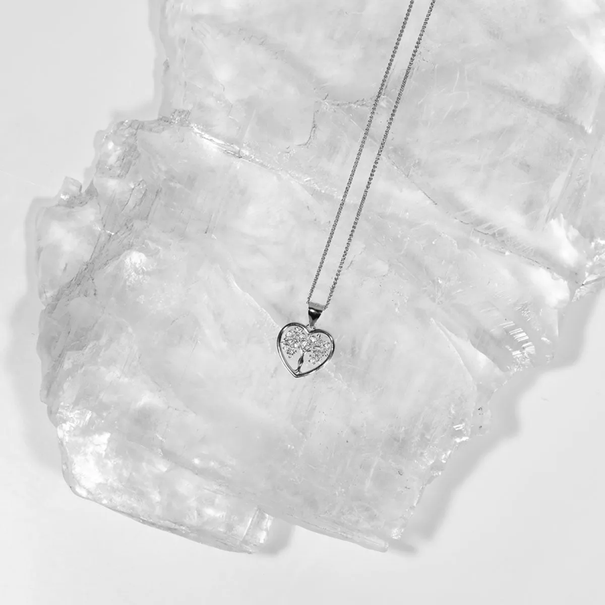 Small Heart Tree of Life CZ Pendant