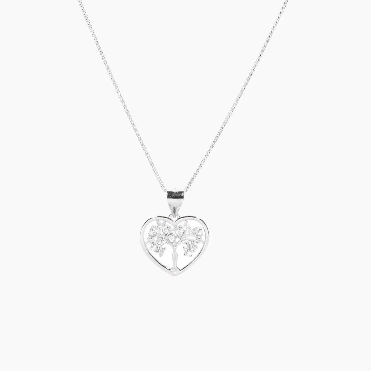 Small Heart Tree of Life CZ Pendant