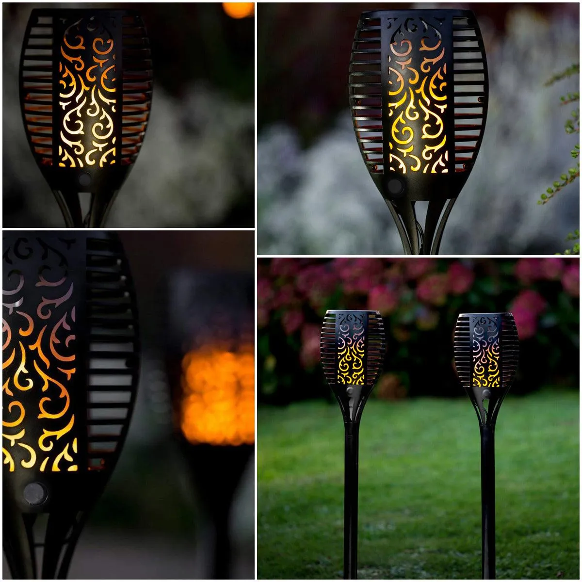 Solar Light Outdoor 33 LED Flickering Mashaal Light