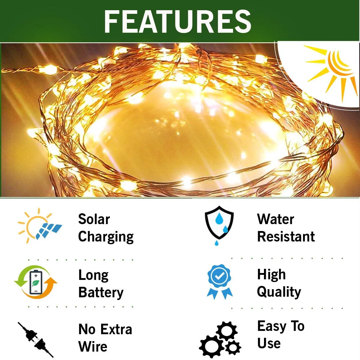 Solar String lights 100 LED - Solar For Nature