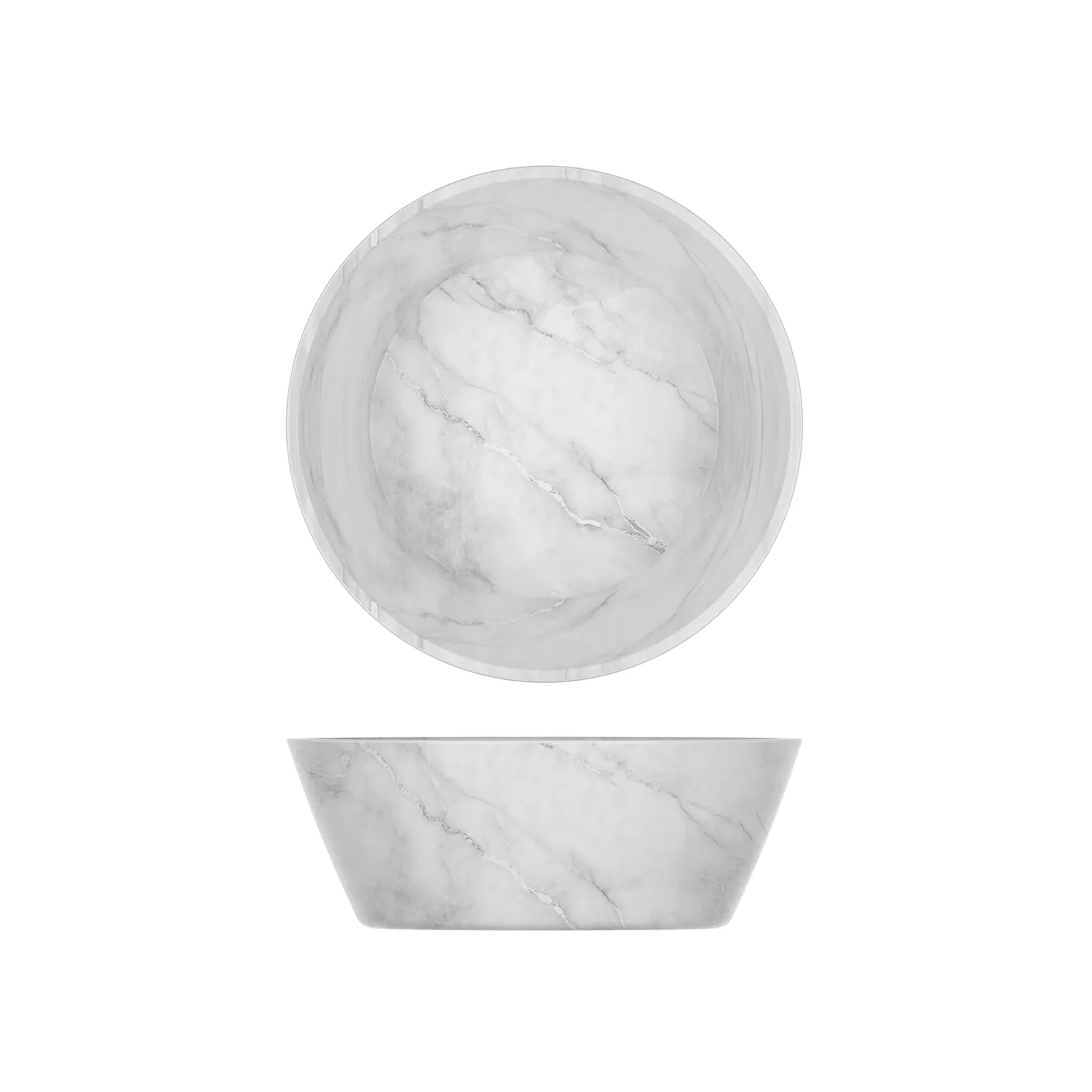 White Marble Agra Melamine Bowl 20.5 x 7.5cm - Pack 6