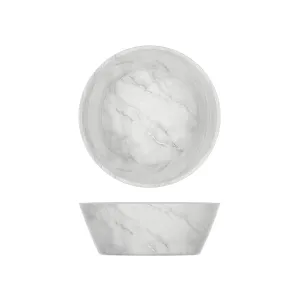 White Marble Agra Melamine Bowl 20.5 x 7.5cm - Pack 6